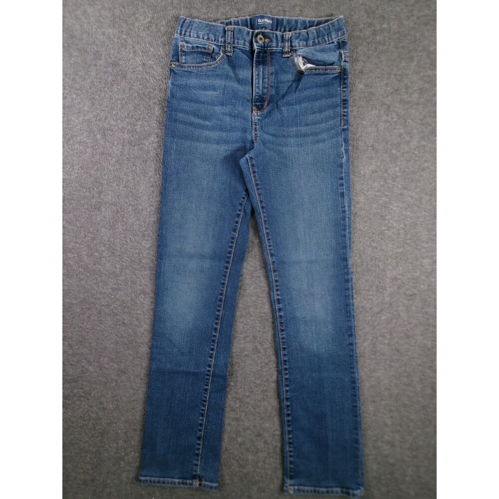Old Navy Jean Youth 16 Blue Skinny Slim Fit Causal Dark Wash Flex Wiskered